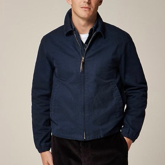 J.Crew Mens Herrington Utility Jacket Cotton Twill Navy Blue Size Medium NWT - Picture 1 of 10